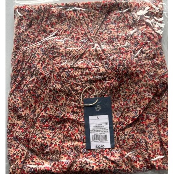 Universal Thread Women's Sleeveless Short Pintuck Mini Dress Pink Floral L - Picture 2 of 3